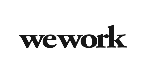 Imagen del logotipo de WeWork en texto negro, que simboliza un centro para Relaciones Institucionales y Asuntos Públicos innovadores.
