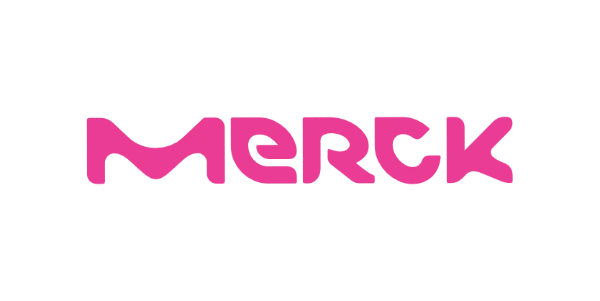 La imagen muestra el logotipo de Merck, con el nombre de la empresa en letras mayúsculas estilizadas de color rosa, lo que subraya su compromiso con una sólida Estrategia Comunicacional.